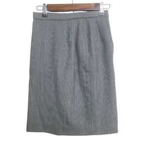 Vintage‎ Pendelton Women's SZ 4P Blue/White Houndstooth Pencil Skirt 100% Wool